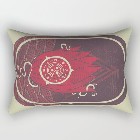 Pulsatilla Patens in Red Rectangular Pillow