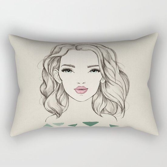 Green girl Rectangular Pillow