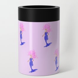 Purple Mermaid- pink background Can Cooler