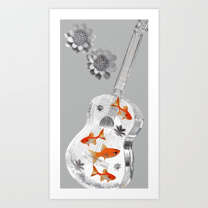 Sparkle Fish Guitar Art Print