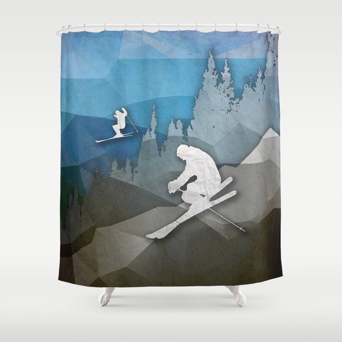 The Skiers Shower Curtain
