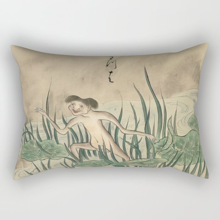 Kappa 河童 Japanese Yokai  Rectangular Pillow