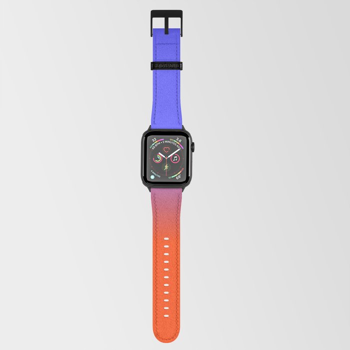 Neon Blue and Neon Orange Ombr Shade Color Fade Apple Watch Band