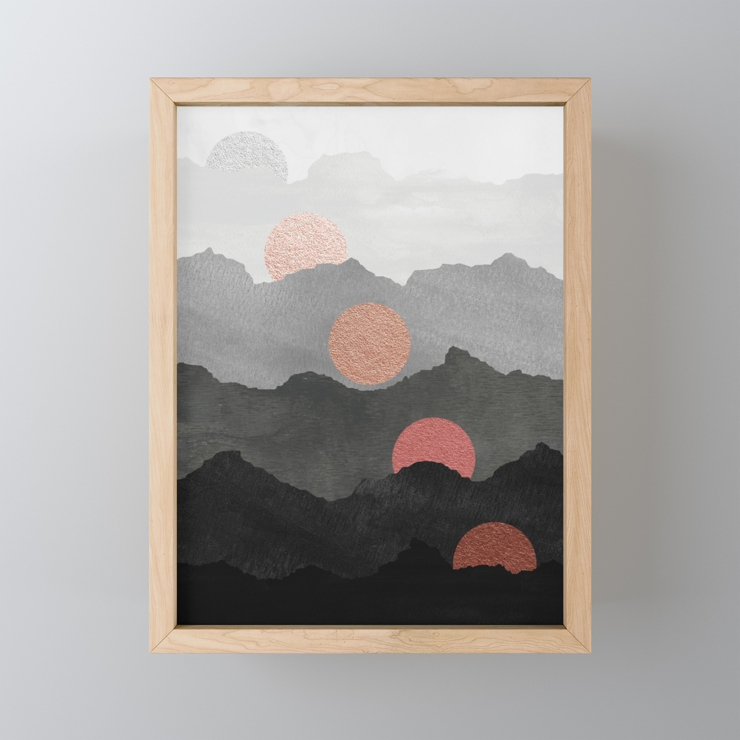 Mountains And The Moon Black Silver Copper Gold Rose
