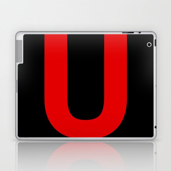 Letter U (Red & Black) Laptop & iPad Skin