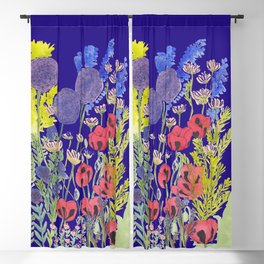 Spring Meadow-Royal blue Blackout Curtain