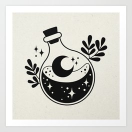 Moon Bottle Art Print