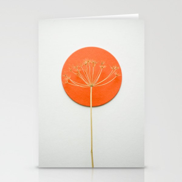 Orange circle and dried flower Stationery Cards