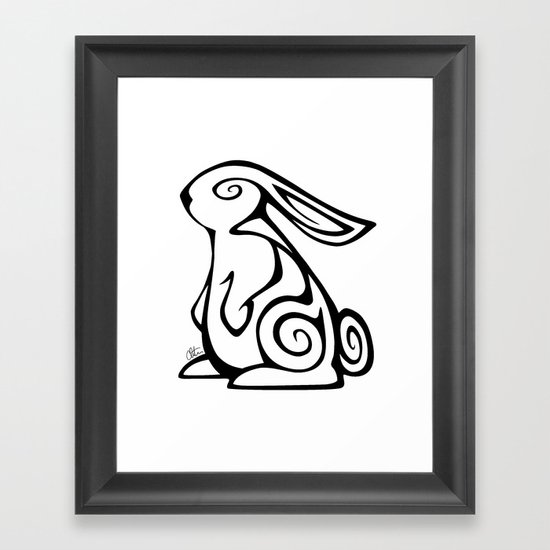Rabbit Swirls Framed Art Print