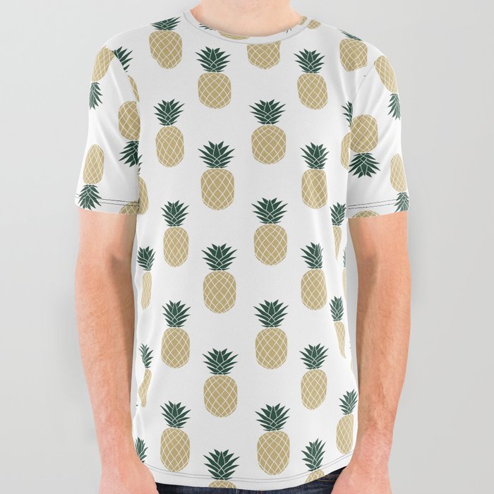Foodies pineapples golden 3 All Over Graphic Tee