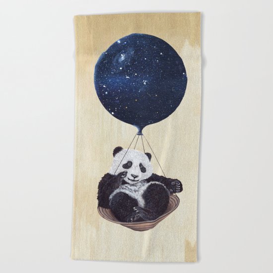 Panda in space Beach Towel