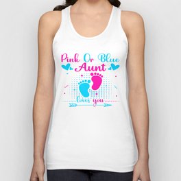 Pink Or Blue Aunt Loves You Unisex Tank Top