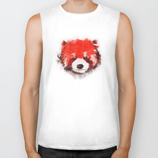 Red Panda (White) Biker Tank