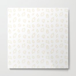 Tan Gems Pattern Metal Print