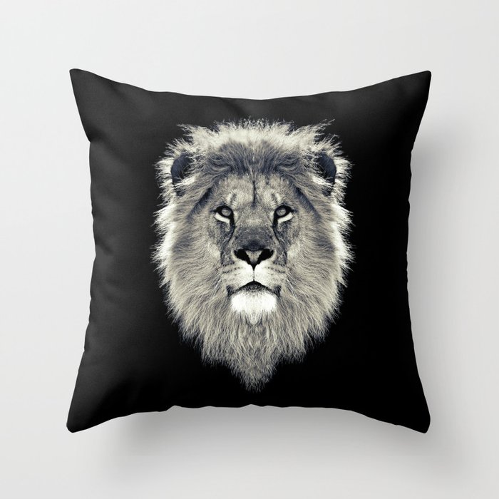 Lion Portrait Throw Pillow