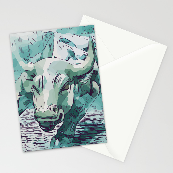 Bull Stock Exchange Bull Market Shares Shareholder Abstract Art Gift Stationery Cards By Abstractarts Society6