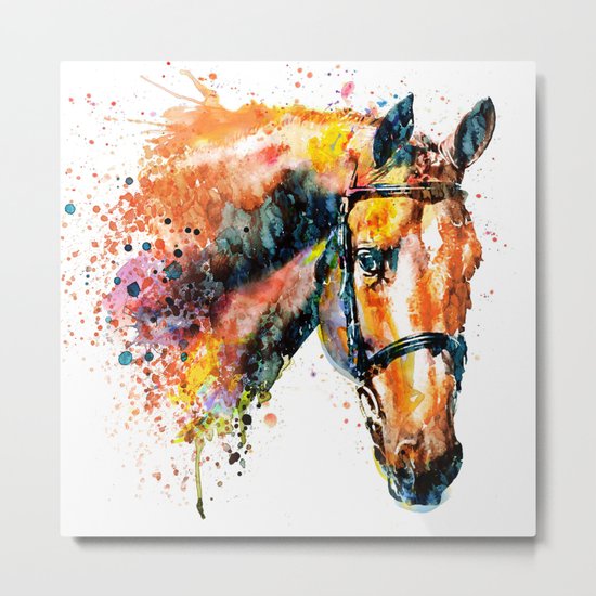Colorful Horse Head Metal Print