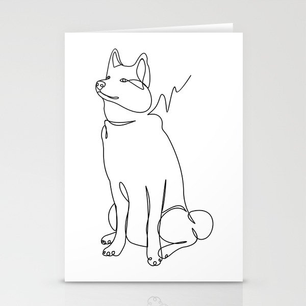 Dog Line Art Stationery Cards