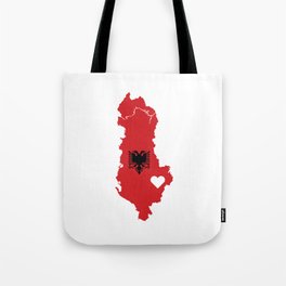 Love Albania Gift Albanian Pride Heart Tote Bag