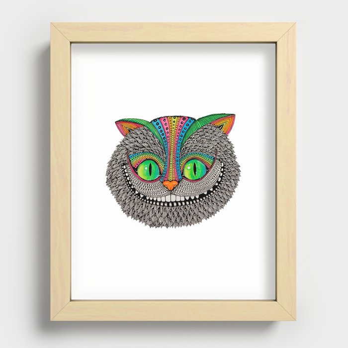 Alice´s cheshire cat by Luna Portnoi Recessed Framed Print