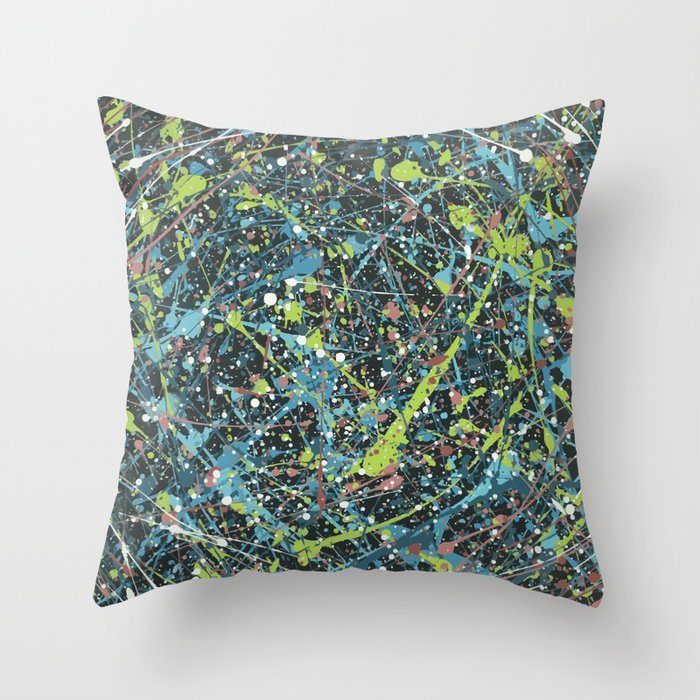  Galaxy Splatter Paint  Art Throw Pillow by mackenzieburgess 