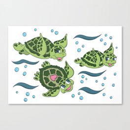  Happy Turtles  Canvas Print
