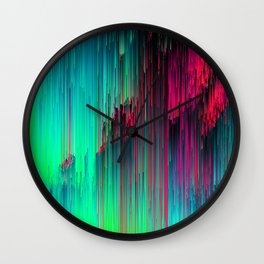 Just Chillin' - Abstract Neon Glitch Pixel Art Wall Clock