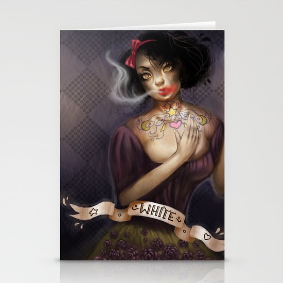 not so white, snow white Stationery Cards