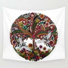 tree of life white Wall Tapestry