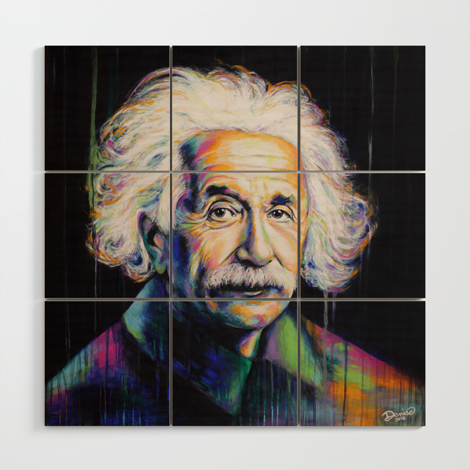 Albert Einstein Wood Wall Art By Denise Esposito Society6