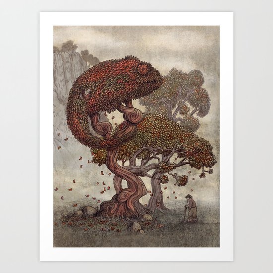 Autumn Chameleon Art Print