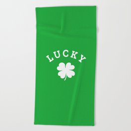 Lucky 4 Leaf Clover Beach Towel