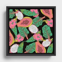Okinawa Exotic Goya, bitter melon, papaya, Karela, dragonfruit, pavakkai Framed Canvas