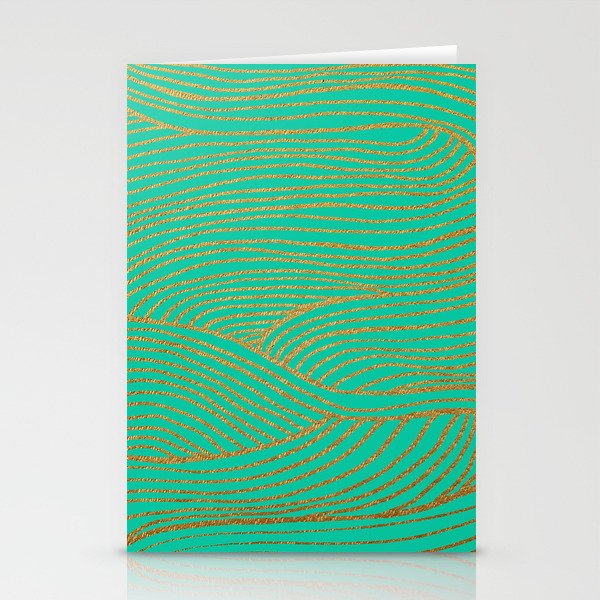Wind Gold Turquoise Stationery Cards