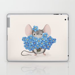 Sweet mousy with a bouquet of forget-me-nots Laptop & iPad Skin