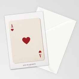 Ace of Hearts Playing Card Art Print Trendy Stationery Card