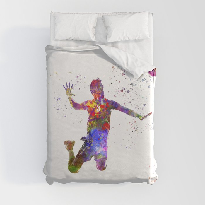 Volleyball player in watercolor Duvet Cover