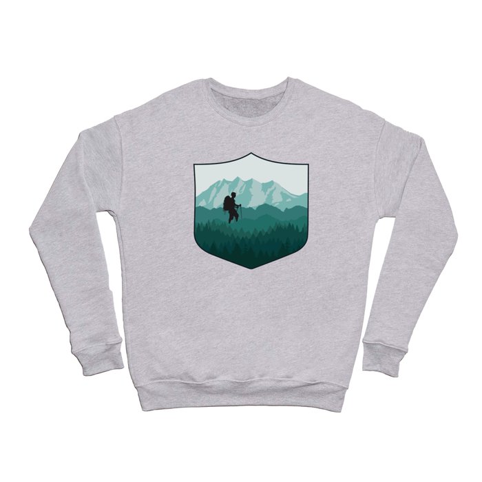 Retro Hiker Hiking Mountain Climbing Outdoor Camping Crewneck Sweatshirt