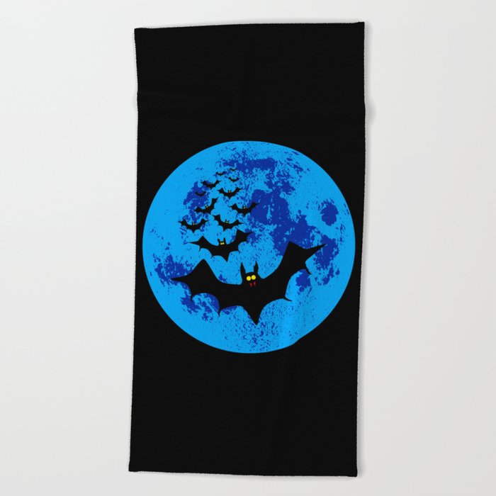 Vampire Bats Against The Blue Moon Beach Towel