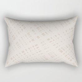 Rough Weave Painted Abstract Burlap Painted Pattern in Light Mushroom Beige Rectangular Pillow