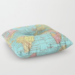 Map of the World Floor Pillow