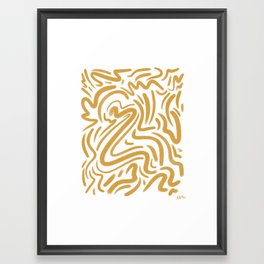 Orange Lines Framed Art Print | Handprinted, Wiggle, Pattern, Orange, Contemporary, Curated, Marker, Minimal, Lines, Gold 