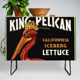 King Pelican red brand California Iceberg Lettuce vintage label advertising poster / posters Credenza