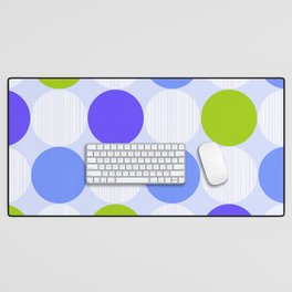 Lime White Purple Lavender Polka Dots Desk Mat