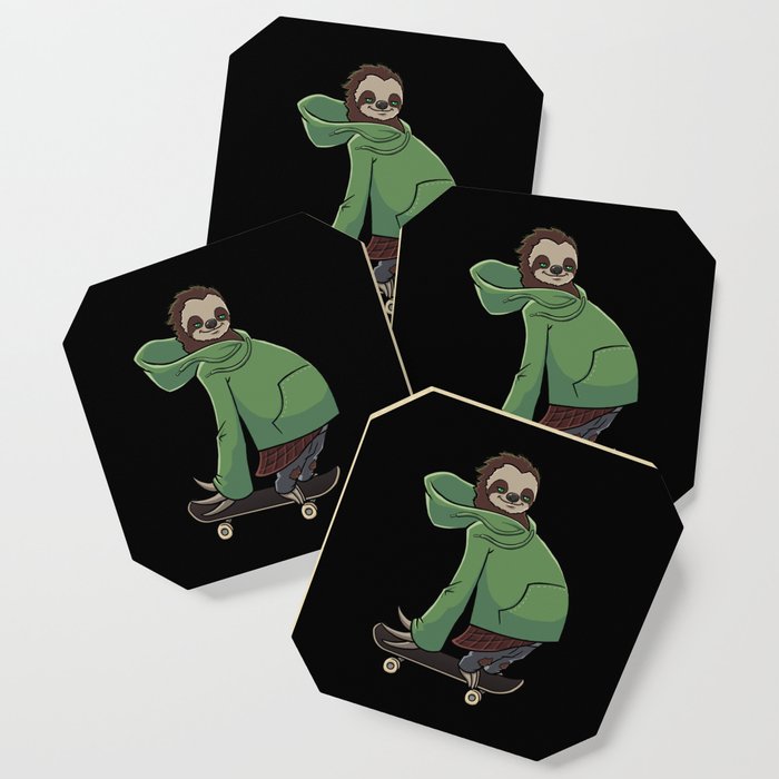 Sloth Skateboarding Coaster