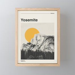 Retro Travel Poster, Yosemite National Park Collage Framed Mini Art Print