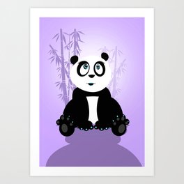 Panda Girl - Purple Art Print