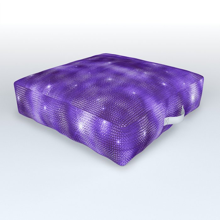 Glam Purple Diamond Shimmer Glitter Outdoor Floor Cushion