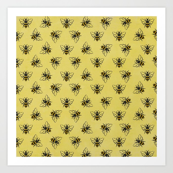 Save the bees (in yellow) Art Print