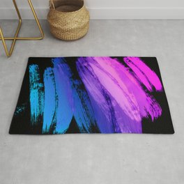 Hot Pink to Sky Blue Abstract Brushstrokes Rug